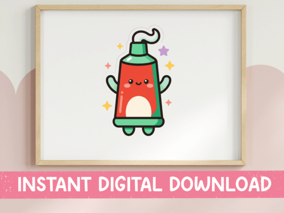 Adorable Kawaii Toothpaste Character Sticker