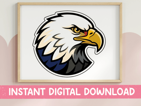 Bald Eagle Patriotic Mascot Sticker for T-Shirt Designs and Graphics