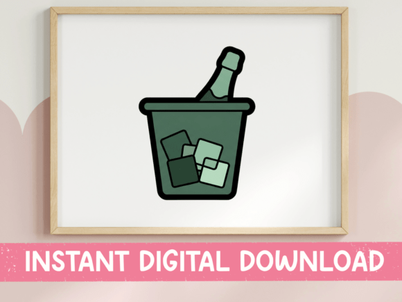 Champagne Bottle in Ice Bucket Sticker: A Fresh Graphic for T-Shirt Designs