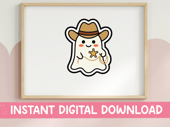 Cowboy Ghost Sheriff: A Charming Halloween T-Shirt Design