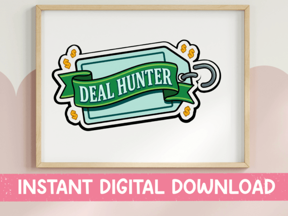Deal Hunter Price Tag Sticker: A Bold Graphic for T-Shirt Designs