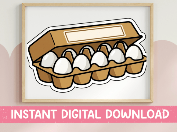 Egg Carton Sticker Design for T-Shirt Graphics