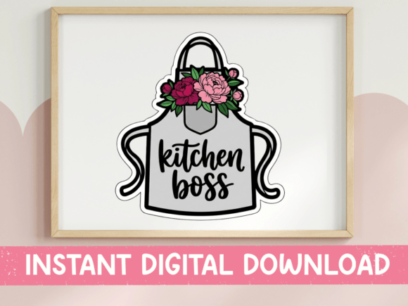 Floral Apron Sticker: A Perfect Graphic for T-Shirt Designs