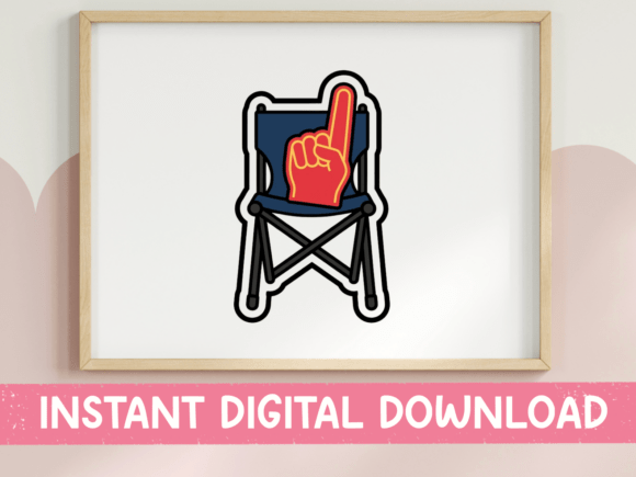 Foam Finger Fan Folding Chair Sticker for T-Shirt Designs