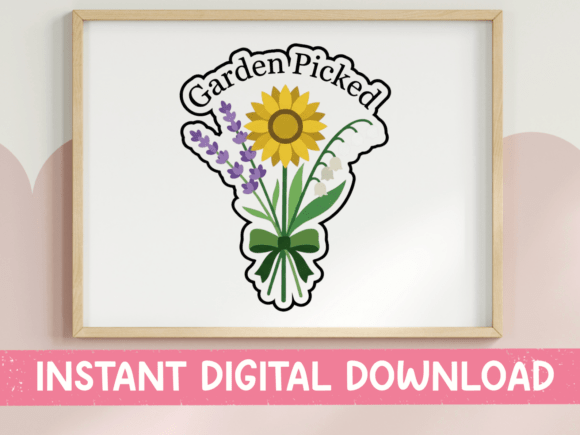 Garden Picked Floral Bouquet Sticker for T-Shirt Designs