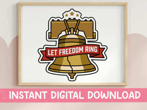 Let Freedom Ring Liberty Bell Sticker for T-Shirt Designs