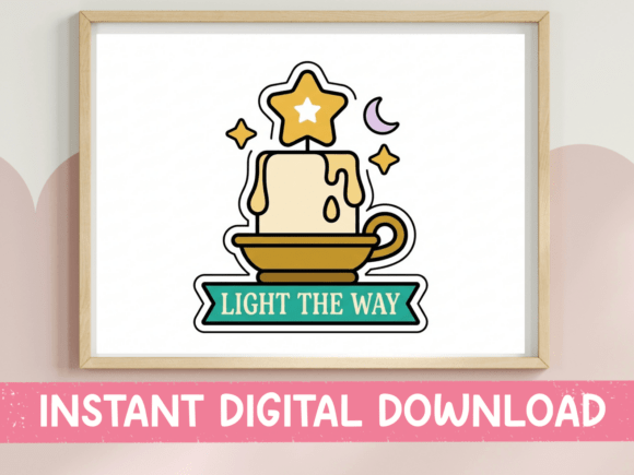 Light the Way Candle Star Sticker: A Must for T-Shirt Designs and Graphics