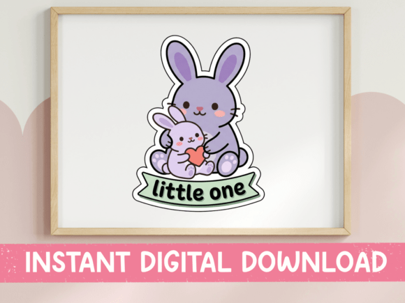 Little One Bunny Sticker: A Sweet T-Shirt Design for Graphics