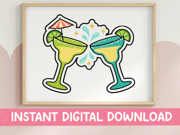 Margarita Cheers Sticker: A Fresh T-Shirt Design for Publishers