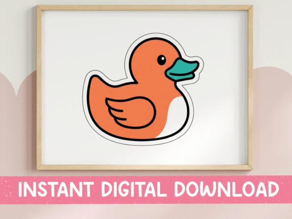 Orange Rubber Duck Sticker Design for T-Shirt Graphics