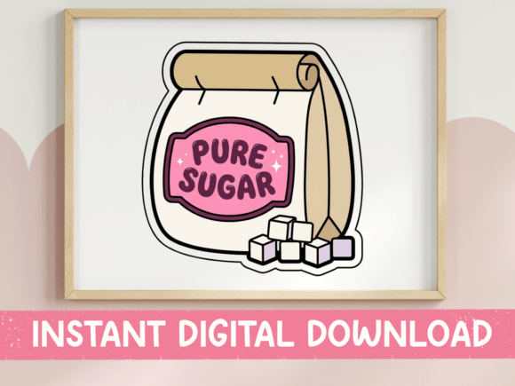 Pure Sugar Bag Sticker: A Sweet Addition to T-Shirt Designs