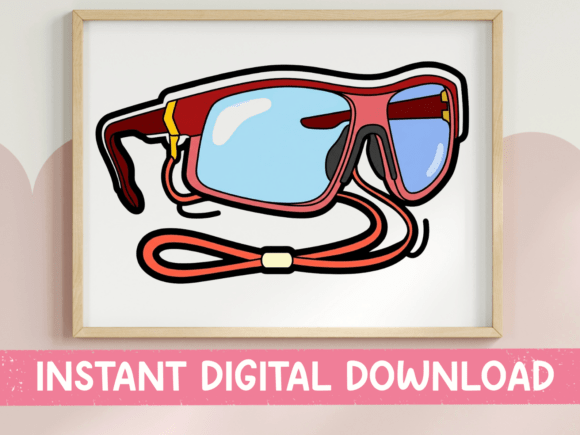 Red Sports Sunglasses Sticker: A Bold T-Shirt Graphics Choice