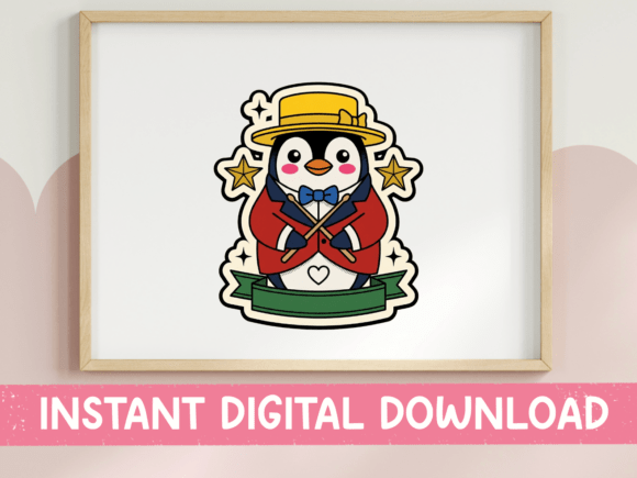 Review: Dapper Penguin Showman Sticker for T-Shirt Designs and Graphics