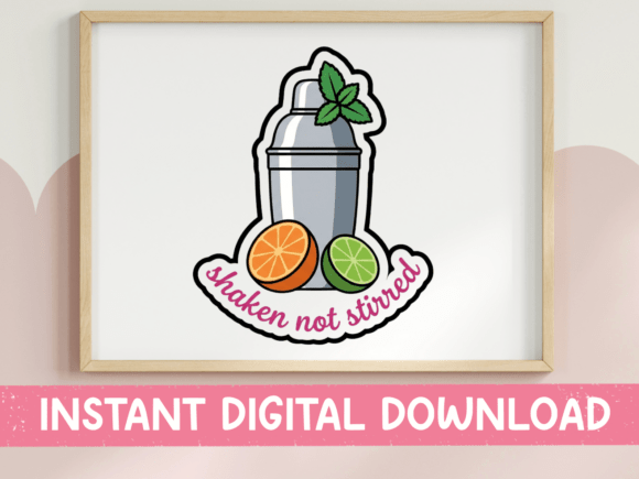 Shaken Not Stirred Cocktail Sticker: A Graphics Gem for T-Shirt Designs