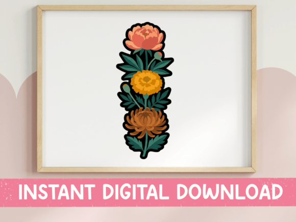 Stacked Floral Bloom Tower Sticker: A Perfect T-Shirt Design Graphic