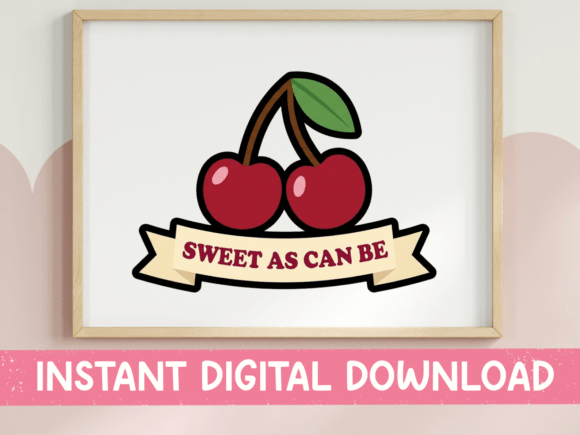 Sweet As Can Be Cherry Sticker Design for T-Shirt Graphics