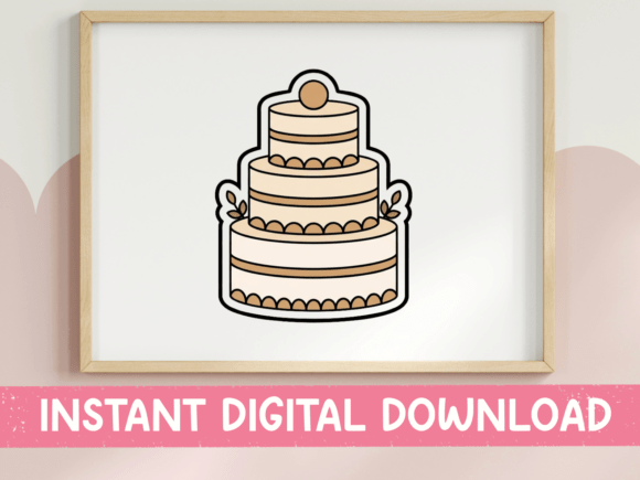 Tiered Wedding Cake Sticker: A Perfect Graphic for T-Shirt Designs