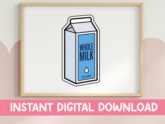 Whole Milk Carton Sticker Design: A Versatile Graphic for T-Shirt Designs
