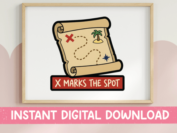 X Marks the Spot Treasure Map Sticker: A Graphic Gem for T-Shirt Designs